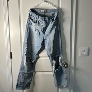 Abercrombie & Fitch Light Blue High Rise Distressed Jeans